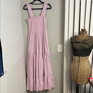 ABERCROMBIE & FITCH PURPLE LONG TIERED RUFFLE MAXI DRESS WITH SMOCKING MED TALL